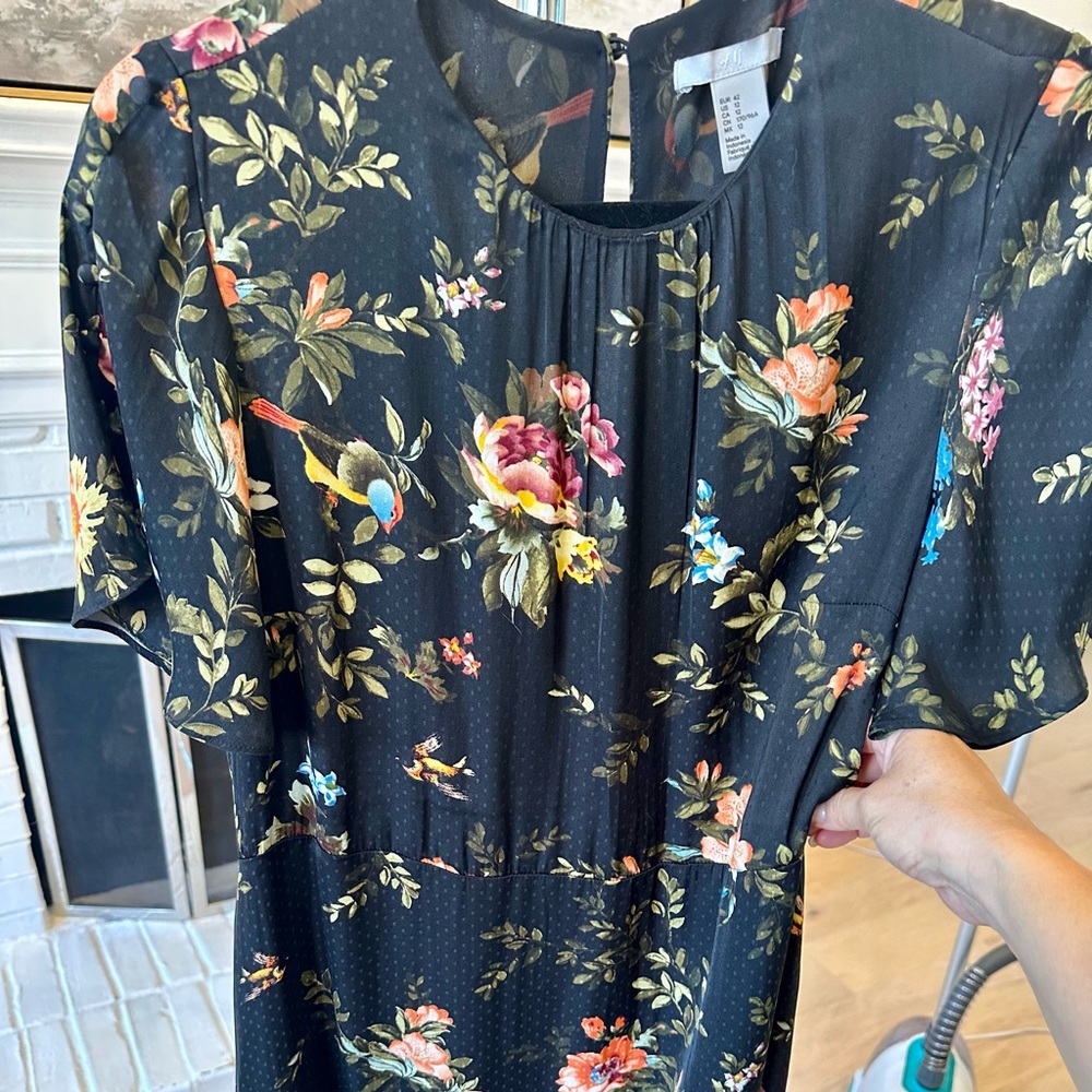 H&M black floral and polk-a-dot dress.
